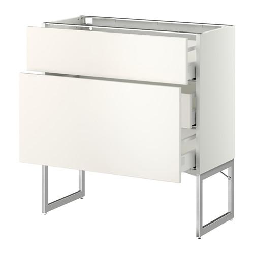 МЕТОД / МАКСИМЕРА Наполн шк 2 фрнт/3 средн ящ - белый, Веддинге белый, 80x37x60 см