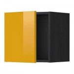 МЕТОД Шкаф навесной - 40x40 см, Ерста глянцевый желтый, под дерево черный