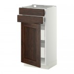 МЕТОД / ФОРВАРА Нплн шк двр/2фрнт/2нзк/2срд ящ - белый, Эдсерум под дерево коричневый, 40x37 см МЕТОД / ФОРВАРА Нплн шк двр/2фрнт/2нзк/2срд ящ - белый, Эдсерум под дерево коричневый, 40x37 см