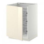 МЕТОД Напольный шкаф с проволочн ящиками - 60x60 см, Рингульт глянцевый кремовый, белый МЕТОД Напольный шкаф с проволочн ящиками - 60x60 см, Рингульт глянцевый кремовый, белый