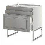 МЕТОД / ФОРВАРА Напольн шкаф 3фронт пнл/2низ/2ср ящ - 80x60x60 см, Будбин серый, белый МЕТОД / ФОРВАРА Напольн шкаф 3фронт пнл/2низ/2ср ящ - 80x60x60 см, Будбин серый, белый