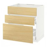МЕТОД / МАКСИМЕРА Напольн шк п-мойку+3фрнт пнл/2ящ - 80x60 см, Тингсрид под березу, белый МЕТОД / МАКСИМЕРА Напольн шк п-мойку+3фрнт пнл/2ящ - 80x60 см, Тингсрид под березу, белый