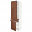 МЕТОД / МАКСИМЕРА Выс шкаф+полки/4 ящк/2двр/2фрнт - белый, Филипстад коричневый