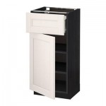 МЕТОД / ФОРВАРА Напольный шкаф с ящиком/дверью - 40x37 см, Лаксарби белый, под дерево черный МЕТОД / ФОРВАРА Напольный шкаф с ящиком/дверью - 40x37 см, Лаксарби белый, под дерево черный
