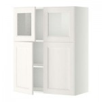 МЕТОД Навесной шкаф/полки/2дв/2стек дв - Лаксарби белый, белый