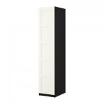 ПАКС Гардероб с 1 дверью - Пакс Бергсбу белый, черно-коричневый, 50x38x236 см, плавно закрывающиеся петли