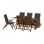 ЭПЛАРО Стол+6кресел,д/сада - Эпларо коричневая морилка/Холло черный
