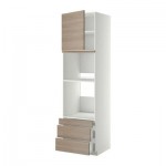 МЕТОД / ФОРВАРА Выс шкаф д/дхвк/комб дхвк+двр/3ящ - 60x60x220 см, Брокхульт под грецкий орех светло-серый, белый МЕТОД / ФОРВАРА Выс шкаф д/дхвк/комб дхвк+двр/3ящ - 60x60x220 см, Брокхульт под грецкий орех светло-серый, белый