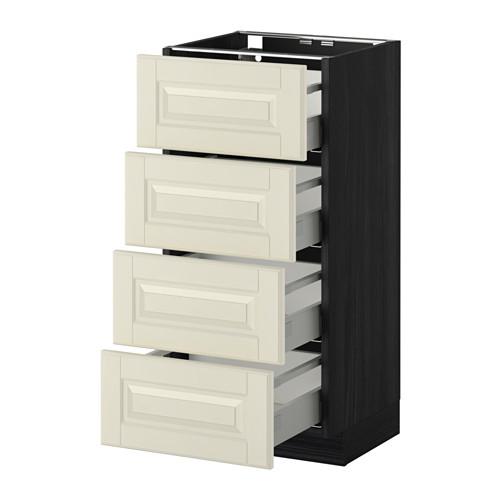 МЕТОД / МАКСИМЕРА Напольн шкаф 4 фронт панели/4 ящика - под дерево черный, Будбин белый с оттенком, 40x37 см МЕТОД / МАКСИМЕРА Напольн шкаф 4 фронт панели/4 ящика - под дерево черный, Будбин белый с оттенком, 40x37 см