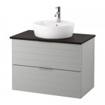 ГОДМОРГОН/ТОЛКЕН / ТОРНВИКЕН Шкаф п-раковину/столешн45/раковина - антрацит, светло-серый ГОДМОРГОН/ТОЛКЕН / ТОРНВИКЕН Шкаф п-раковину/столешн45/раковина - антрацит, светло-серый