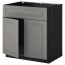 МЕТОД Напольн шкаф п-мойку 2 двр/фрн пнл - под дерево черный, Будбин серый
