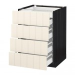 МЕТОД / МАКСИМЕРА Нплн шк 4фрнт/2нзк/3срд ящ - под дерево черный, Хитарп белый с оттенком, 60x60 см МЕТОД / МАКСИМЕРА Нплн шк 4фрнт/2нзк/3срд ящ - под дерево черный, Хитарп белый с оттенком, 60x60 см