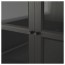 БИЛЛИ / ОКСБЕРГ Шкаф книжный со стеклянными дверьми - черно-коричневый