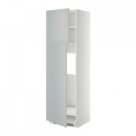 МЕТОД Высокий шкаф д/холодильника/2дверцы - 60x60x200 см, Веддинге серый, белый