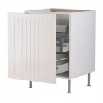 ФАКТУМ Напольный шкаф с выдвижной секцией - Стот белый с оттенком, 60 см