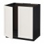 METOD напольн шкаф д раковины+2 двери черный/Сэведаль белый 80x60 см