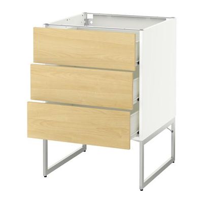 МЕТОД / ФОРВАРА Нплн шк 3 фрнт/3 средн ящика - 60x60x60 см, Тингсрид под березу, белый МЕТОД / ФОРВАРА Нплн шк 3 фрнт/3 средн ящика - 60x60x60 см, Тингсрид под березу, белый