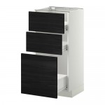 МЕТОД / ФОРВАРА Напольн шкаф 3фрнт пнл/2низк/1ср ящ - белый, Тингсрид под дерево черный, 40x37 см МЕТОД / ФОРВАРА Напольн шкаф 3фрнт пнл/2низк/1ср ящ - белый, Тингсрид под дерево черный, 40x37 см