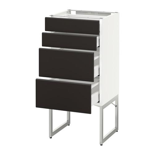 МЕТОД / МАКСИМЕРА Нплн шк 4 фронт/2 низк/2средн ящ - белый, Кунгсбакка антрацит, 40x37x60 см МЕТОД / МАКСИМЕРА Нплн шк 4 фронт/2 низк/2средн ящ - белый, Кунгсбакка антрацит, 40x37x60 см