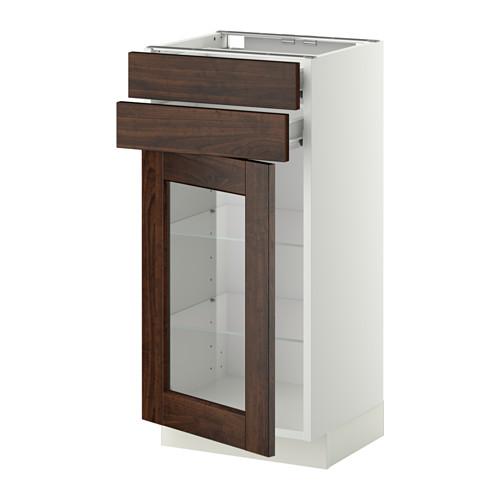 МЕТОД / ФОРВАРА Напольн шк/2 ящ/2 сткл дврц - белый, Эдсерум под дерево коричневый МЕТОД / ФОРВАРА Напольн шк/2 ящ/2 сткл дврц - белый, Эдсерум под дерево коричневый