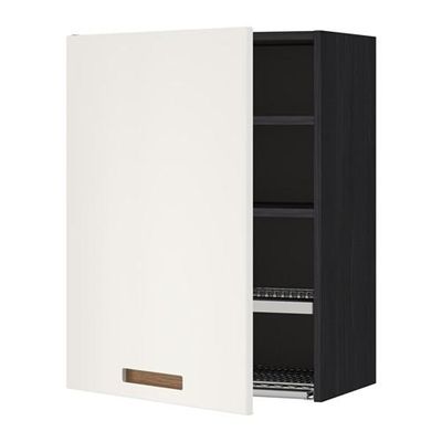 МЕТОД Шкаф навесной с сушкой - 60x80 см, Мэрста белый, под дерево черный МЕТОД Шкаф навесной с сушкой - 60x80 см, Мэрста белый, под дерево черный