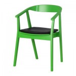 СТОКГОЛЬМ Стул с подушкой на сиденье - зеленый/темно-коричневый