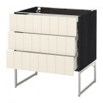 МЕТОД / ФОРВАРА Нплн шк 3 фрнт/3 средн ящика - 80x60x60 см, Хитарп белый с оттенком, под дерево черный МЕТОД / ФОРВАРА Нплн шк 3 фрнт/3 средн ящика - 80x60x60 см, Хитарп белый с оттенком, под дерево черный