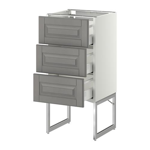 МЕТОД / МАКСИМЕРА Нплн шк 3 фрнт/3 средн ящика - белый, Будбин серый, 40x37x60 см МЕТОД / МАКСИМЕРА Нплн шк 3 фрнт/3 средн ящика - белый, Будбин серый, 40x37x60 см