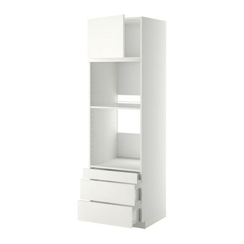 МЕТОД / ФОРВАРА Выс шкаф д/дхвк/комб дхвк+двр/3ящ - белый, Хэггеби белый