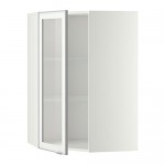 МЕТОД Углов навесн шк с полками/сткл дв - белый, Ютис матовое стекло/алюминий, 68x100 см МЕТОД Углов навесн шк с полками/сткл дв - белый, Ютис матовое стекло/алюминий, 68x100 см