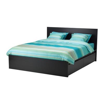 МАЛЬМ Каркас кровати+2 кроватных ящика - 160x200 см, Лурой