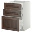 МЕТОД / МАКСИМЕРА Напольн шкаф/3фронт пнл/3ящика - белый, Эдсерум под дерево коричневый, 60x60 см