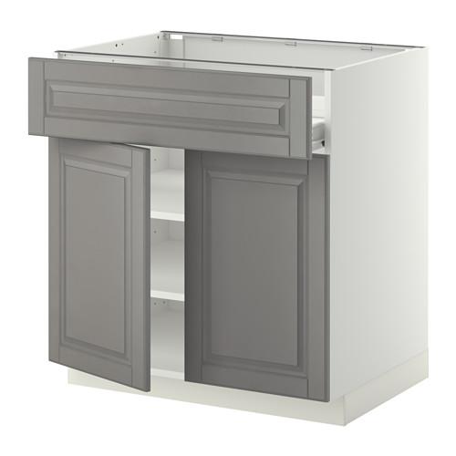 МЕТОД / ФОРВАРА Напол шкаф/полки/ящик/2двери - белый, Будбин серый МЕТОД / ФОРВАРА Напол шкаф/полки/ящик/2двери - белый, Будбин серый