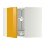 МЕТОД Угл нвсн шкф с вращающ секц - 68x60 см, Ерста глянцевый желтый, белый