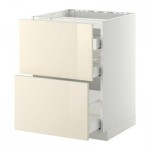 МЕТОД / МАКСИМЕРА Напольн шкаф/2 фронт пнл/3 ящика - 60x60 см, Рингульт глянцевый кремовый, белый МЕТОД / МАКСИМЕРА Напольн шкаф/2 фронт пнл/3 ящика - 60x60 см, Рингульт глянцевый кремовый, белый