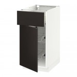 МЕТОД / ФОРВАРА Напольн шкаф с пров корз/ящ/дверью - белый, Кунгсбакка антрацит, 40x60 см МЕТОД / ФОРВАРА Напольн шкаф с пров корз/ящ/дверью - белый, Кунгсбакка антрацит, 40x60 см