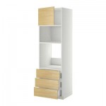 МЕТОД / ФОРВАРА Высок шкаф д/духовки/СВЧ/дверца/3ящ - 60x60x200 см, Тингсрид под березу, белый МЕТОД / ФОРВАРА Высок шкаф д/духовки/СВЧ/дверца/3ящ - 60x60x200 см, Тингсрид под березу, белый