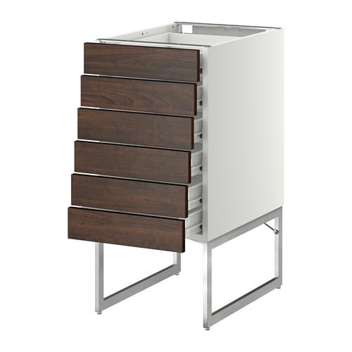 МЕТОД / ФОРВАРА Напольн шкаф 6фронт пнл/6 низ ящ - 40x60x60 см, Эдсерум под дерево коричневый, белый МЕТОД / ФОРВАРА Напольн шкаф 6фронт пнл/6 низ ящ - 40x60x60 см, Эдсерум под дерево коричневый, белый