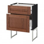 МЕТОД / МАКСИМЕРА Напольн шкаф 2фронт пнл/2низ/1вс ящ - под дерево черный, Филипстад коричневый, 60x37x60 см МЕТОД / МАКСИМЕРА Напольн шкаф 2фронт пнл/2низ/1вс ящ - под дерево черный, Филипстад коричневый, 60x37x60 см