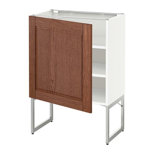 МЕТОД Напольный шкаф с полками - белый, Филипстад коричневый, 60x37x60 см