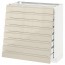МЕТОД / МАКСИМЕРА Наполн шкаф 8 фронт/8 низк ящиков - белый, Воксторп глянцевый светло-бежевый, 80x37 см