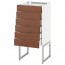 МЕТОД / МАКСИМЕРА Напольн шкаф 6фронт пнл/6 низ ящ - белый, Филипстад коричневый, 40x37x60 см