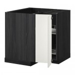 METOD угл напольн шкаф с вращающ секц черный/Хэггеби белый 88x88 см