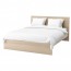 МАЛЬМ Каркас кровати, высокий - 180x200 см, Лурой, дубовый шпон, беленый