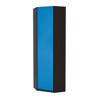 ПАКС Гардероб угловой - Виканес синий, черно-коричневый, 73/73x236 см