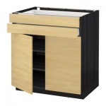 МЕТОД / МАКСИМЕРА Напольный шкаф/2дверцы/2ящика - 80x60 см, Тингсрид под березу, под дерево черный МЕТОД / МАКСИМЕРА Напольный шкаф/2дверцы/2ящика - 80x60 см, Тингсрид под березу, под дерево черный