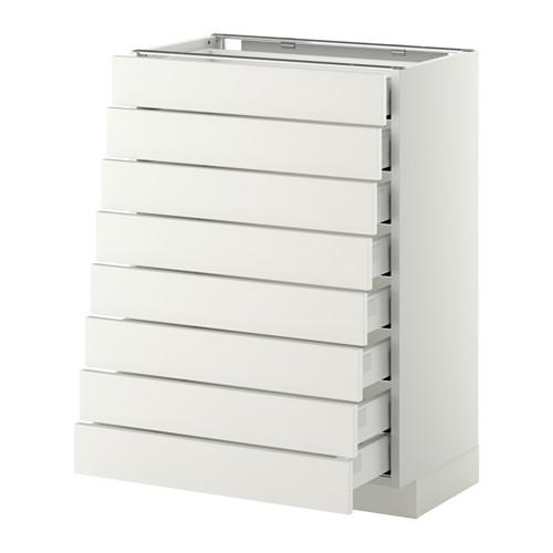 МЕТОД / МАКСИМЕРА Наполн шкаф 8 фронт/8 низк ящиков - белый, Хэггеби белый, 60x37 см