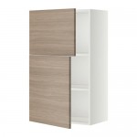 МЕТОД Навесной шкаф с полками/2дверцы - Брокхульт под грецкий орех светло-серый, белый МЕТОД Навесной шкаф с полками/2дверцы - Брокхульт под грецкий орех светло-серый, белый