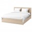 МАЛЬМ Каркас кровати+2 кроватных ящика - 180x200 см, Леирсунд, дубовый шпон, беленый