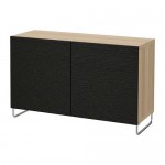 БЕСТО Комбинация для хранения с дверцами - под беленый дуб черный БЕСТО Комбинация для хранения с дверцами - под беленый дуб черный